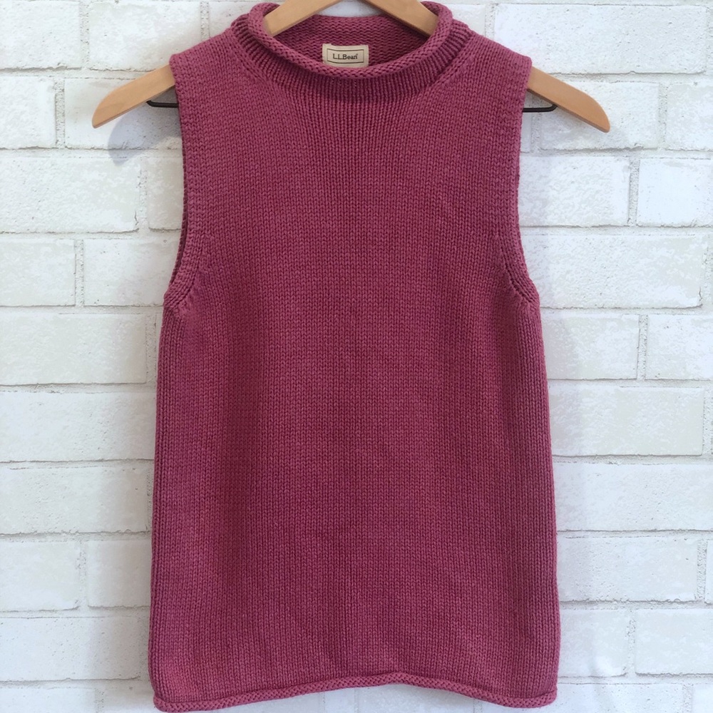 L.L. Bean Silk Cotton Sleeveless Rouge Pink Top